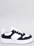 Pantofi sport cu talpă înaltă alb/negru