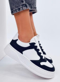 Pantofi sport cu talpă înaltă alb/negru