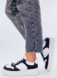Pantofi sport cu talpă înaltă alb/negru