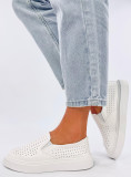 Teniși slip-on perforați albi