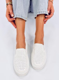 Teniși slip-on perforați albi