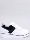 Adidași de damă cu toc ascuns alb/negru