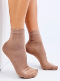 Șosete netede maro camel fără model