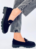 Mocasini eleganți din piele întoarsă negri