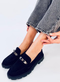 Mocasini eleganți din piele întoarsă negri
