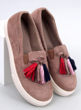 Espadrile maro slip-on cu franjuri