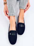 Mocasini negri din textil