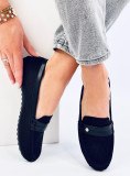 Mocasini negri din textil