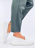 Teniși slip-on înălțați albi
