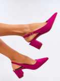 Pantofi joase cu călcâiul deschis fucsia