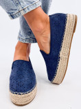 Espadrile albastre din piele întoarsă perforată