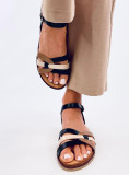 Sandale joase negre/bej