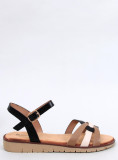 Sandale joase negre/bej