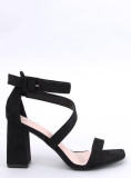 Sandale negre elegante cu bretele