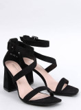 Sandale negre elegante cu bretele