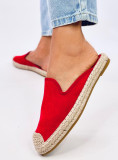 Espadrile roșii cu călcâiul deschis