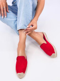 Espadrile roșii cu călcâiul deschis