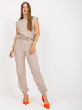 Compleu casual bej cu buzunare RUE PARIS