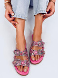 Șlapi de damă cu pietre roz