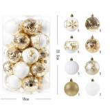 Decorațiuni de Crăciun alb/auriu 34 buc
