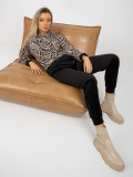 Compleu velur bej-negru cu hanorac cu model de leopard RUE PARIS