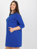 Rochie mini kobalt plus size cu buzunare Dalen
