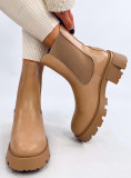Botine înalte de culoare bej