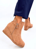 Cizme maro camel cu toc plin