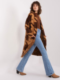 Cardigan damă camel cu model geometric