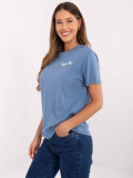 Tricou albastru confortabil cu mânecă scurtă