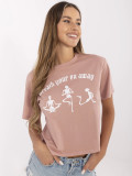 RUE PARIS Tricou roz cu imprimeu