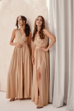 Rochie maxi bej Cheryl