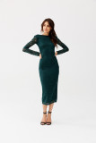 Rochie din dantelă verde, lungime 7/8