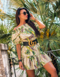 Rochie bej-galben Serena/O'la Voga