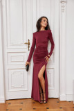 Rochie bordo cu spate decupat