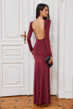 Rochie bordo cu spate decupat