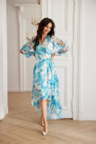 Fiorella – rochie midi din șifon cu legare în talie