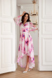 Fiorella – rochie midi din șifon cu legare în talie