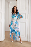 Fiorella – rochie midi din șifon cu legare în talie