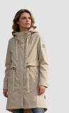 Parka de primăvară cu glugă mare bej
