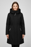 Parka neagră de primăvară cu fermoar bidirecțional