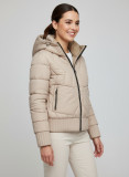 Geacă de damă reversibilă cu glugă bej