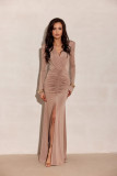 Rochie maxi în nuanță cappuccino