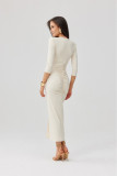Rochie midi în culoare vanilie Mireya