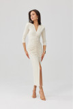 Rochie midi în culoare vanilie Mireya