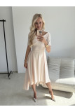 Rochie midi în nuanță de vanilie