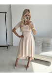 Rochie midi în nuanță de vanilie