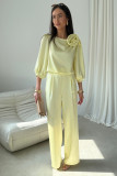 Pantaloni eleganți galbeni Elsa