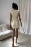 Rochie mini în nuanță galben deschis