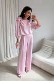 Pantaloni eleganți roz deschis Elsa